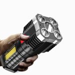 5 Led Flashlight Strong Light Outdoor Portable Cob Side Light Work Light USB Rechargeable Led Flashlight - Image 3