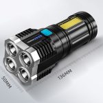 5 Led Flashlight Strong Light Outdoor Portable Cob Side Light Work Light USB Rechargeable Led Flashlight - Image 6